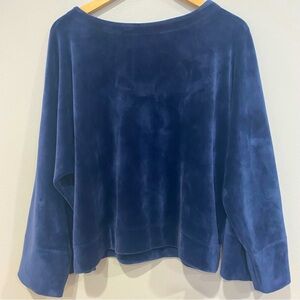 Elegant Blue Velvet Women's Top